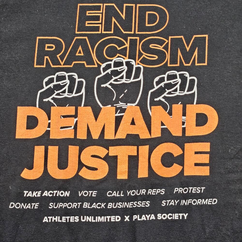 End Racism Shirt Athletes Unlimited x Play Society BLM Mens XL - Picture 2 of 5